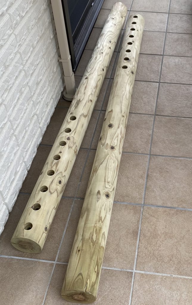 DIY 自宅の庭に埋める鉄棒の支柱